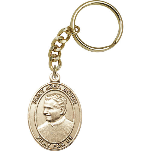Bliss St. John Bosco Keychain, Gold Oxide Bliss St. John Bosco Keychain, Gold Oxide