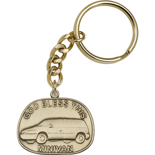 Bliss God Bless This Mini-Van Keychain, Antique Gold Bliss God Bless This Mini-Van Keychain, Antique Gold