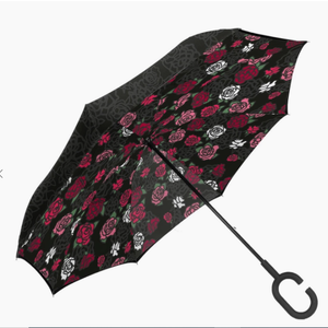 Unbelievabrella, Dual Print Reverse Manual Stick Umbrella - Roseline/Cameron