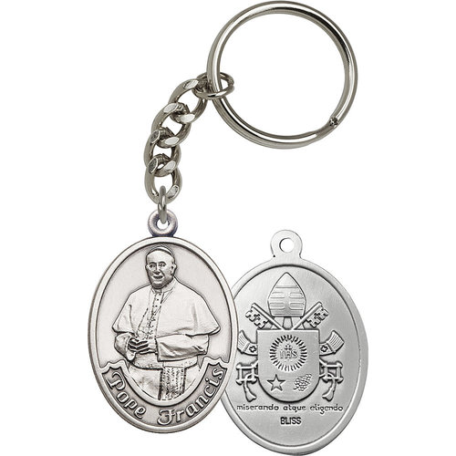 Bliss Pope Francis Keychain, Silver Oxide Bliss Pope Francis Keychain, Silver Oxide