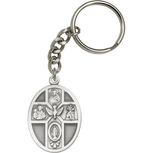 Bliss 5-Way / Holy Spirit Keychain, Antique Silver