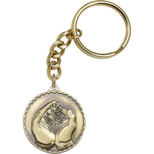 Bliss Faith Hand Serenity Keychain, Antique Gold Bliss Faith Hand Serenity Keychain, Antique Gold