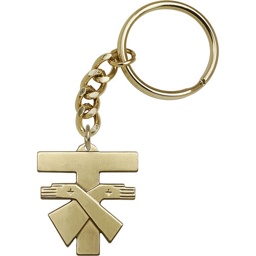 Bliss Franciscan Cross Keychain, Antique Gold Bliss Franciscan Cross Keychain, Antique Gold