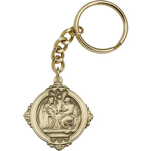 Bliss Holy Family Keychain, Antique Gold