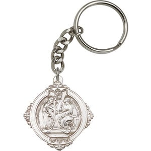 Bliss Holy Family Keychain, Antique Silver
