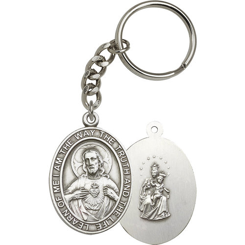 Bliss Scapular Keychain, Antique Silver Bliss Scapular Keychain, Antique Silver