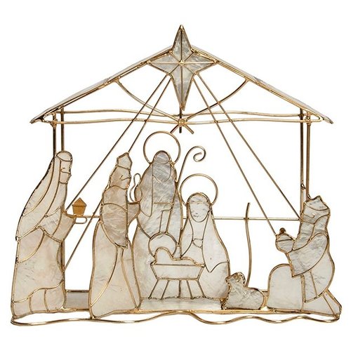 Capiz Nativity Scene 9x 8 inch by Dekorasyon Capiz Nativity Scene 9x 8 inch by Dekorasyon