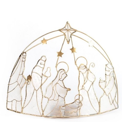 Capiz Nativity Arch Frame Candleholder 5x 6 inch by Dekorasyon Capiz Nativity Arch Frame Candleholder 5x 6 inch by Dekorasyon