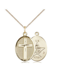 Bliss Cross / Army Pendant, 14kt Gold Filled