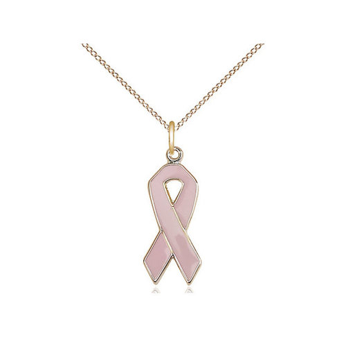 Bliss Cancer Awareness Pendant (Pink), 14kt Gold Filled Bliss Cancer Awareness Pendant (Pink), 14kt Gold Filled