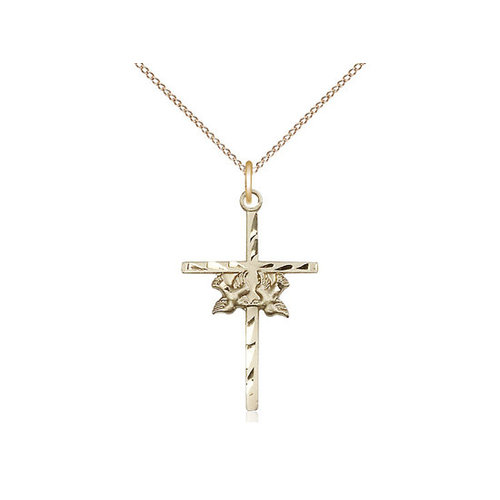 Bliss Doves / Cross Pendant, 14kt Gold Filled Bliss Doves / Cross Pendant, 14kt Gold Filled