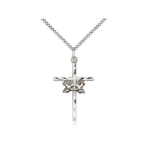 Bliss Doves / Cross Pendant, Sterling Silver Bliss Doves / Cross Pendant, Sterling Silver