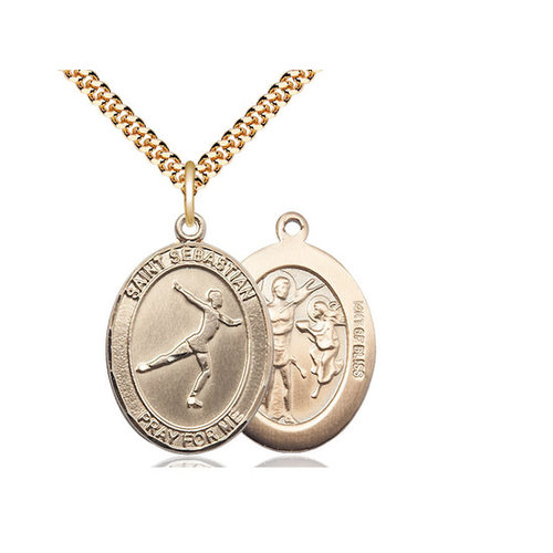 Bliss Saint Sebastian/Figure Skating Pendant, 14kt Gold Filled Bliss Saint Sebastian/Figure Skating Pendant, 14kt Gold Filled