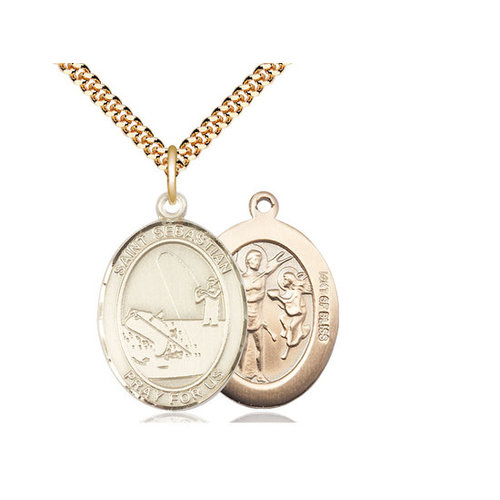 Bliss Saint Sebastian / Fishing Pendant, 14kt Gold Filled Bliss Saint Sebastian / Fishing Pendant, 14kt Gold Filled