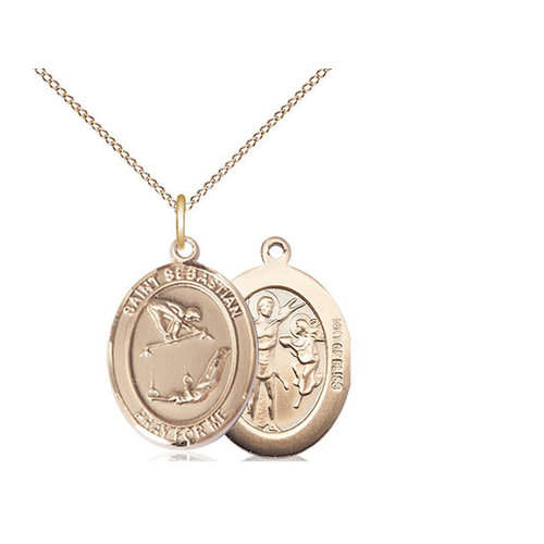 Bliss Saint Sebastian / Gymnastics Pendant, 14kt Gold Filled Bliss Saint Sebastian / Gymnastics Pendant, 14kt Gold Filled