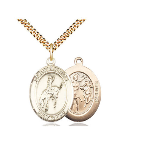 Bliss Saint Sebastian / Rodeo Pendant, 14kt Gold Filled Bliss Saint Sebastian / Rodeo Pendant, 14kt Gold Filled