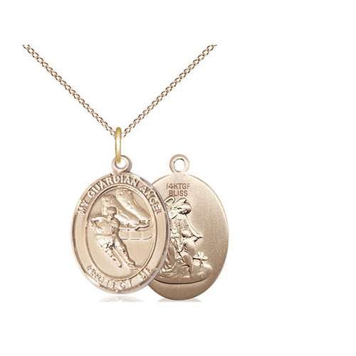 Bliss Guardian Angel/Hockey Pendant, 14kt Gold Filled Bliss Guardian Angel/Hockey Pendant, 14kt Gold Filled