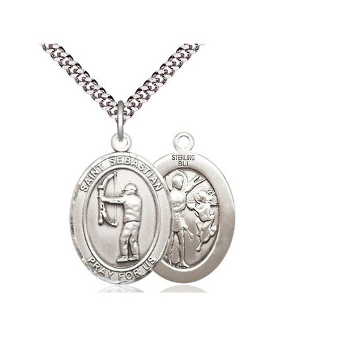 Bliss Saint Sebastian / Archery Pendant, Sterling Silver Bliss Saint Sebastian / Archery Pendant, Sterling Silver