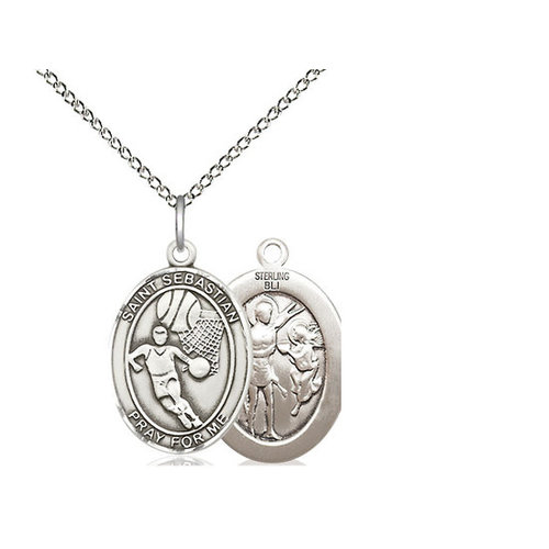 Bliss Saint Sebastian / Basketball Pendant, Sterling Silver Bliss Saint Sebastian / Basketball Pendant, Sterling Silver