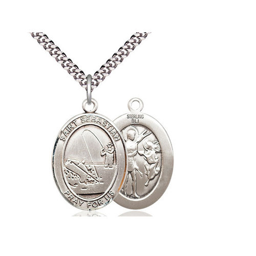 Bliss Saint Sebastian / Fishing Pendant, Sterling Silver Bliss Saint Sebastian / Fishing Pendant, Sterling Silver