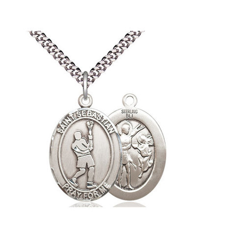 Bliss Saint Sebastian / Lacrosse Pendant, Sterling Silver Bliss Saint Sebastian / Lacrosse Pendant, Sterling Silver