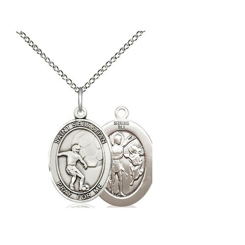 Bliss Saint Sebastian / Soccer Pendant, Sterling Silver Bliss Saint Sebastian / Soccer Pendant, Sterling Silver