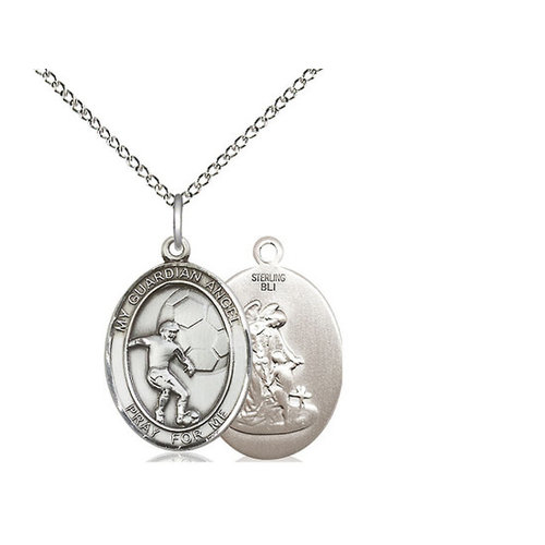 Bliss Guardian Angel / Soccer Pendant, Sterling Silvera Bliss Guardian Angel / Soccer Pendant, Sterling Silvera