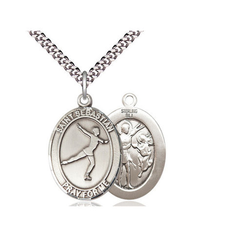Bliss Saint Sebastian/Figure Skating Pendant, Sterling Silver Bliss Saint Sebastian/Figure Skating Pendant, Sterling Silver