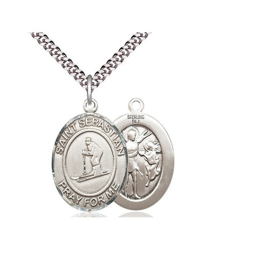 Bliss Saint Sebastian / Skiing Pendant, Sterling Silver Bliss Saint Sebastian / Skiing Pendant, Sterling Silver