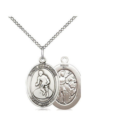 Bliss Saint Sebastian / Wrestling Pendant, Sterling Silver Bliss Saint Sebastian / Wrestling Pendant, Sterling Silver