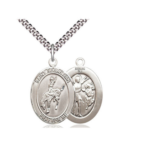 Bliss Saint Sebastian / Rodeo Pendant, Sterling Silver Bliss Saint Sebastian / Rodeo Pendant, Sterling Silver
