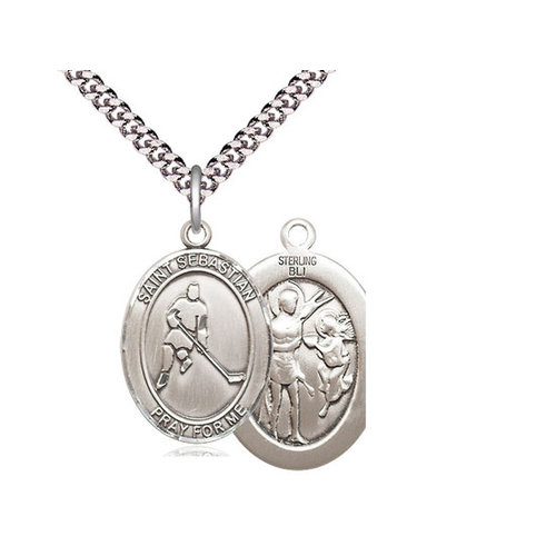 Bliss Saint Sebastian / Ice Hockey Pendant, Sterling Silver Bliss Saint Sebastian / Ice Hockey Pendant, Sterling Silver