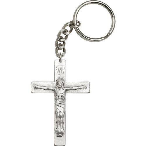 Bliss Crucifix Keychain, Antique Silver Bliss Crucifix Keychain, Antique Silver