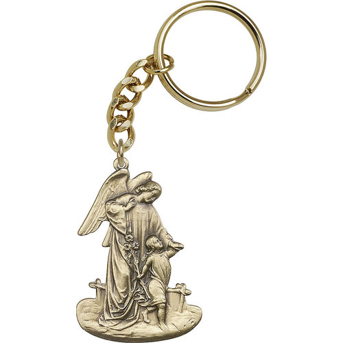 Bliss Guardian Angel Keychain, Antique Gold
