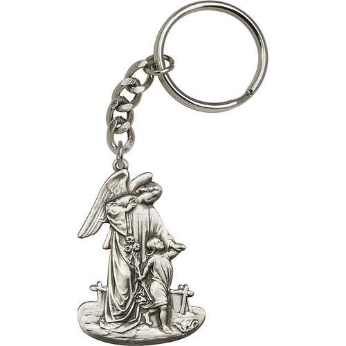 Bliss Guardian Angel Keychain, Antique Silver Bliss Guardian Angel Keychain, Antique Silver