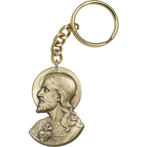 Bliss Sacred Heart Keychain, Antique Gold Bliss Sacred Heart Keychain, Antique Gold