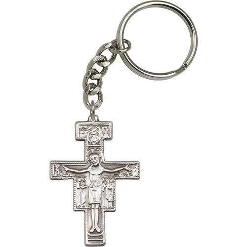 Bliss San Damiano Keychain, Antique Silver Bliss San Damiano Keychain, Antique Silver
