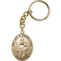 Our Lady of Consolation Keychain, Gold Oxide