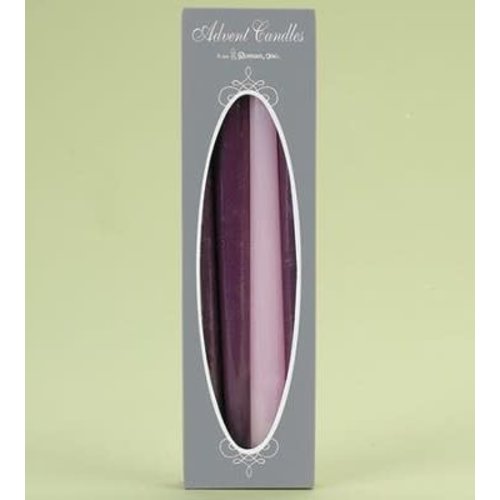 ROMAN Advent Candles 10 x 7/8 Purple/Pink ROMAN Advent Candles 10 x 7/8 Purple/Pink