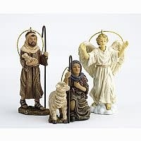 Real Life Nativity Shepherds And Angel Ornaments