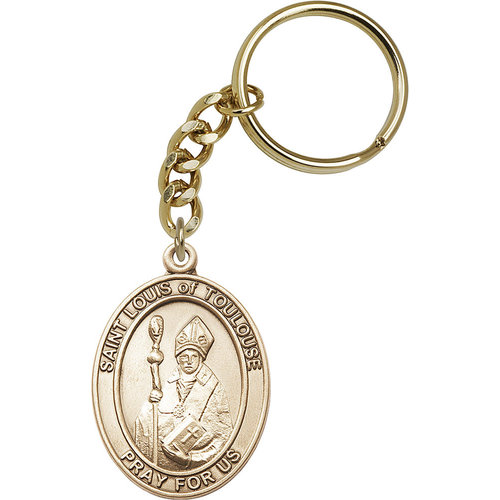 Bliss St. Louis Keychain, Gold Oxide