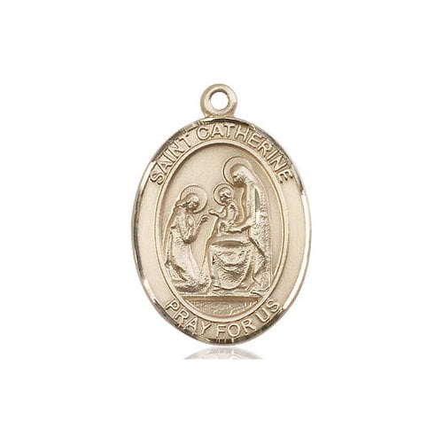 Bliss St. Catherine of Siena Pendant - Oval, Large, 14kt Gold