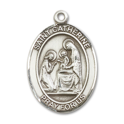 Bliss St. Catherine of Siena Pendant - Oval, Large, Sterling Silver Bliss St. Catherine of Siena Pendant - Oval, Large, Sterling Silver
