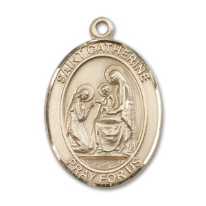 Bliss St. Catherine of Siena Pendant - Oval, Large, 14kt Gold Filled