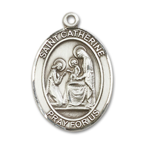 Bliss St. Catherine of Siena Pendant - Oval, Medium, Sterling Silver Bliss St. Catherine of Siena Pendant - Oval, Medium, Sterling Silver