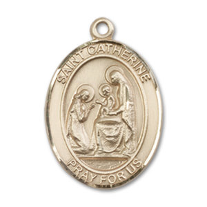 Bliss St. Catherine of Siena Pendant - Oval, Medium, 14kt Gold Filled