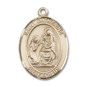 Bliss St. Catherine of Siena Pendant - Oval, Medium, 14kt Gold