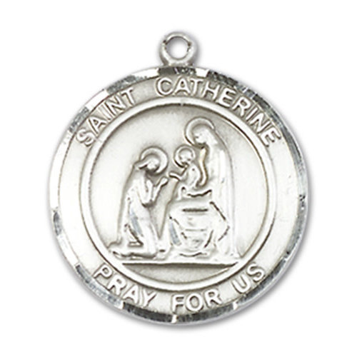 Bliss St. Catherine of Siena Pendant - Round, Medium, Sterling Silver Bliss St. Catherine of Siena Pendant - Round, Medium, Sterling Silver