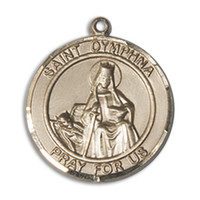 St. Dymphna Pendant - Round, Medium, 14kt Gold Filled