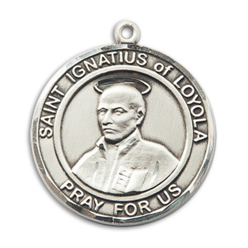 Bliss St. Ignatius of Loyola Pendant - Round, Large, Sterling Silver Bliss St. Ignatius of Loyola Pendant - Round, Large, Sterling Silver